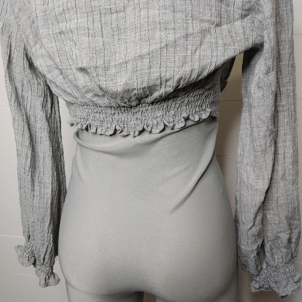 ZARA Ruffle Cropped Blouse - Picture 8 of 13